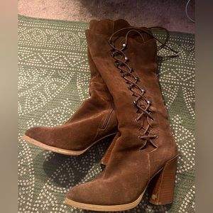 SBICCA RARE lace up/ zipper boho suede boots sz 9